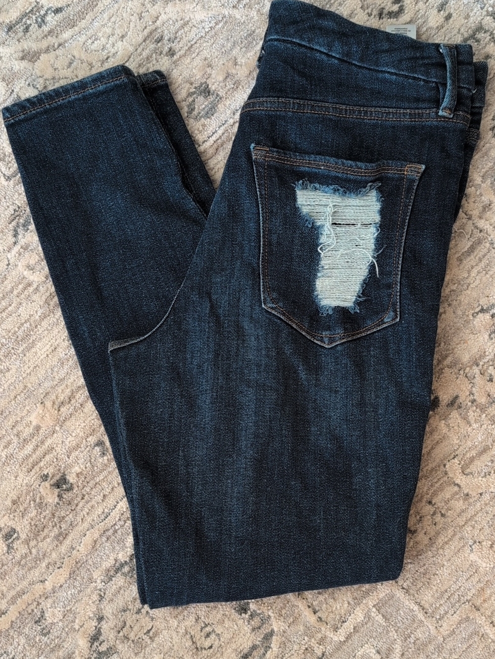 Good American Dark Blue Distressed Skinny Jeans